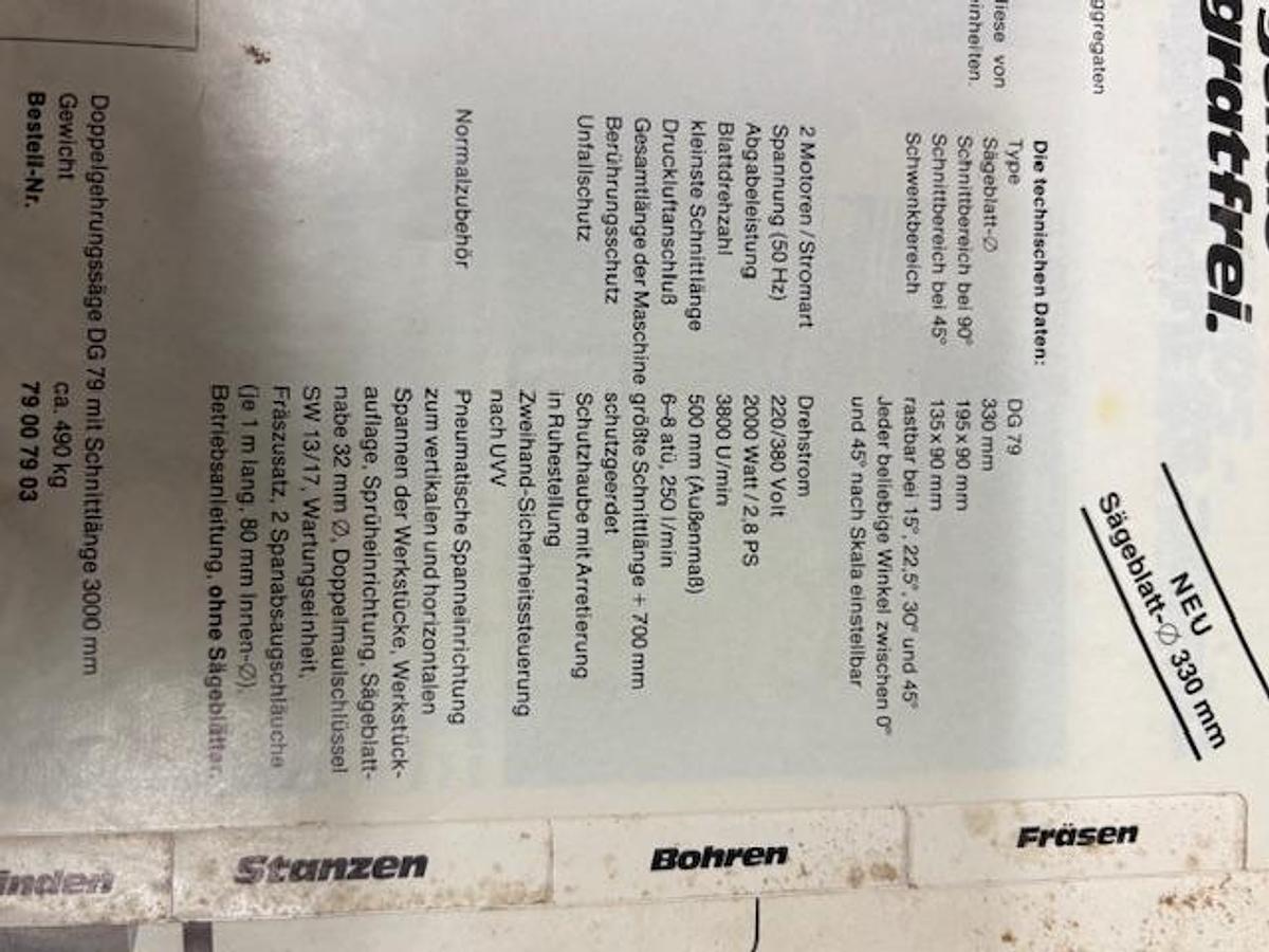 Gebraucht 1988 Elu Doppelgehrungssäge DG 79