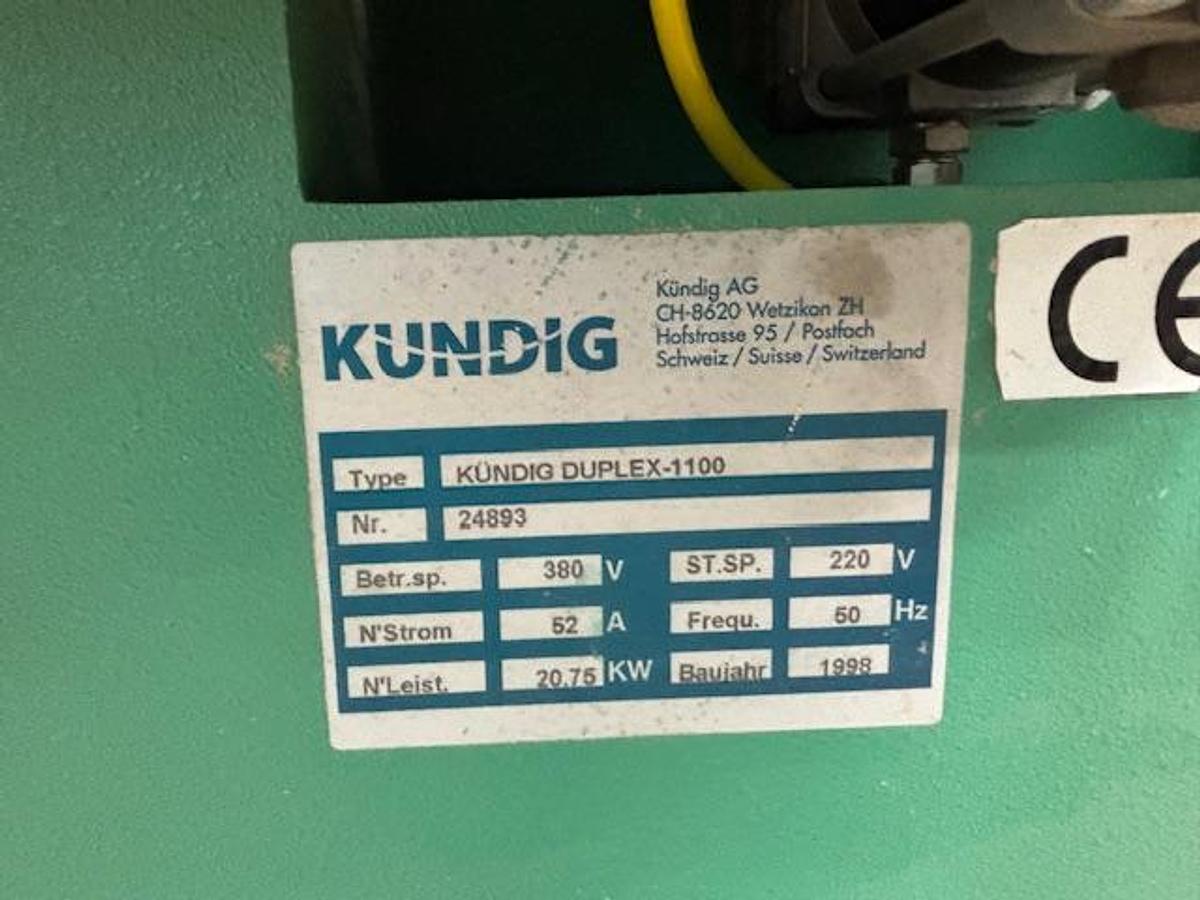 Gebraucht Kündig Breitbandschleifmaschine Duplex 1100