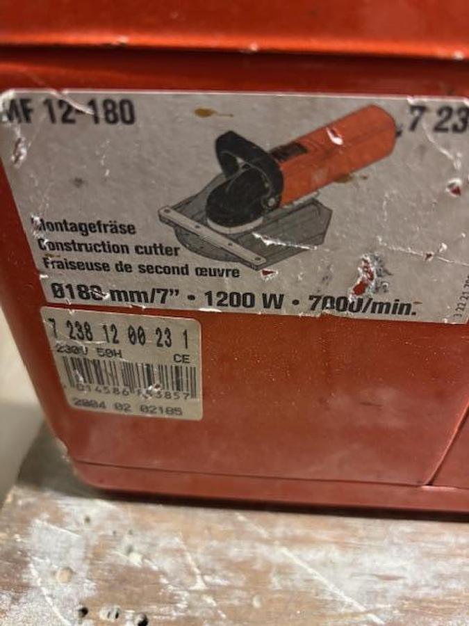 Gebraucht Montagefräse MF 12-1801200 Watt, 7000 U/min180 mm Durchmesser