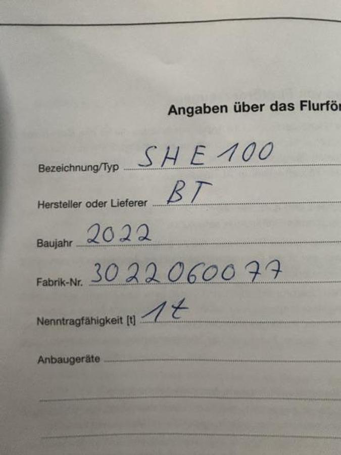 Gebraucht TOYOTA BT Tyro SHE100 Elektro-Hubwagen