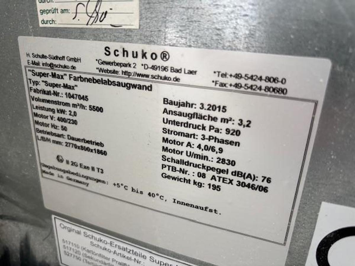 Gebraucht 2015 Schuko Farbnebelabsaugung Supermax