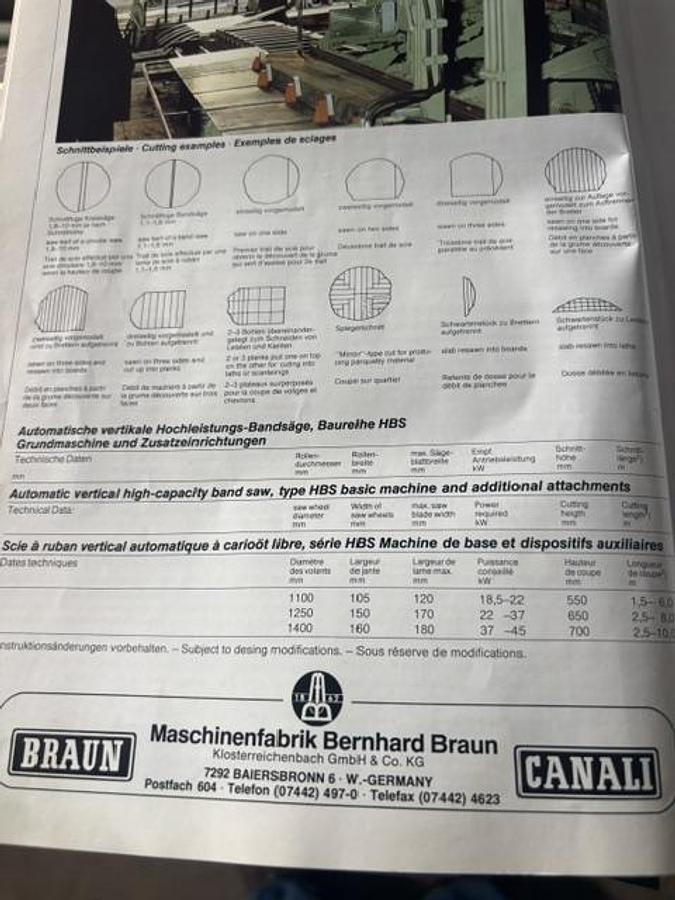 Gebraucht Braun Canali Trennbandsäge Typ 1100