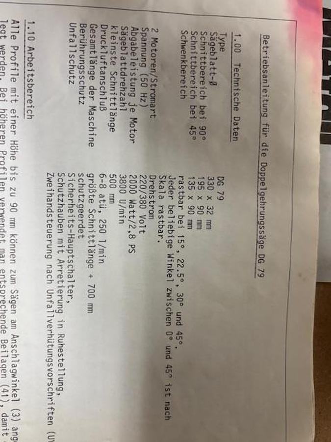 Gebraucht 1988 Elu Doppelgehrungssäge DG 79