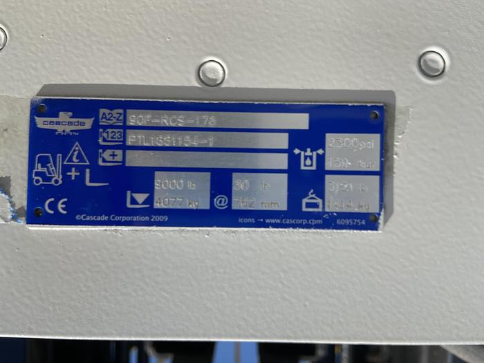 Used 12,000 POUND HYSTER MODEL S120FTPRS PAPER ROLL CLAMP TRUCK 60" CLAMP MFG. 2014