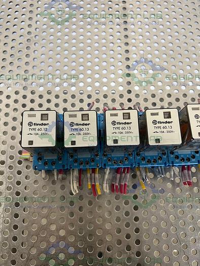 Used Lot of 15 - Finder 60.13 Relay 250V, 10A w/ Finder 90.112 Socket