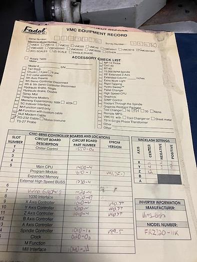 Used 1993 Fadal VMC-3016HT