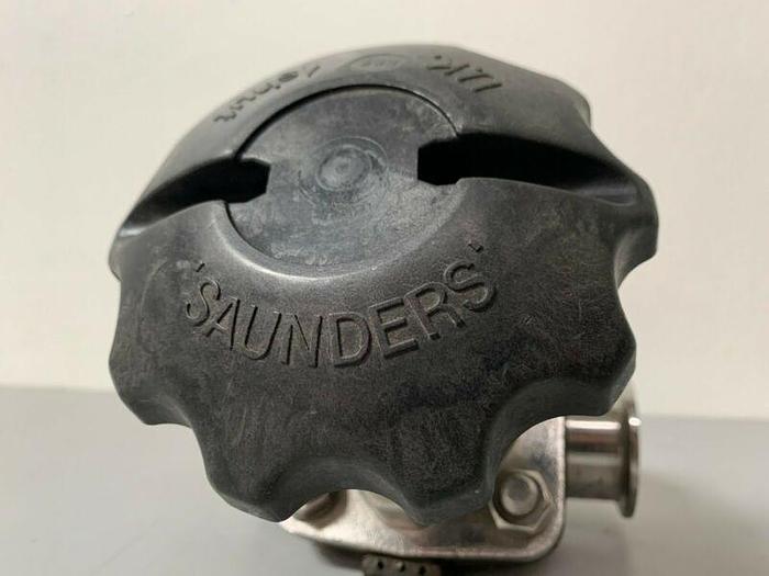 Used Crane Saunders Diaphragm Valve, 2 Valves w/ 1 1/2" & 1/2" Sanitary Fittings