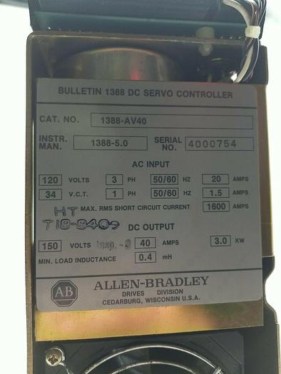 Used ALLEN BRADLEY 1388-AV40 DC SERVO CONTROLLER SAME DAY SHIPPING!