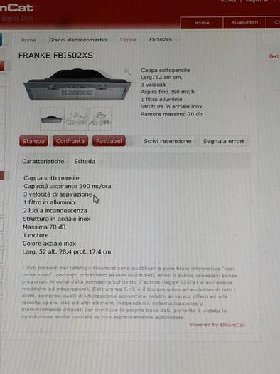 Usato CAPPA FRANKE FBI 502 XS (52 CM)