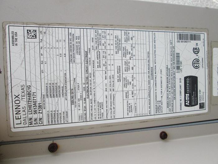 Used Lennox Energence 6 Ton Rooftop AC Unit