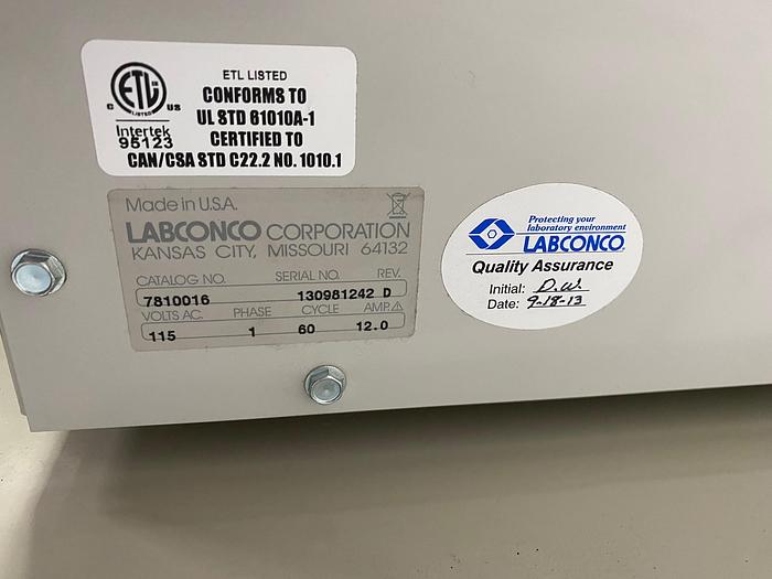 Used Labconco 7810016 CentriVap Concentrator w/ 7811020 CentriVap Cold Trap -50C