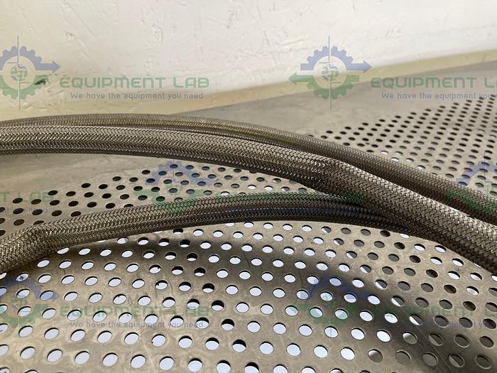 Used 20 Ft Stainless Steel Hose w/ 1/2" Sanitary Fitting to 1" Sanitary Fitting