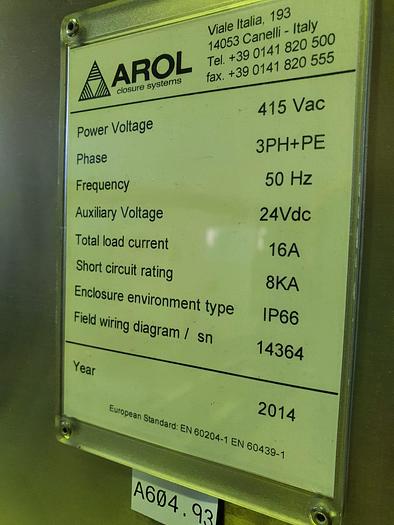 Used AROL SPA Overlidder with Lid Elevator & Unscrambler ELEVATORE MECCANICO | DART R PP