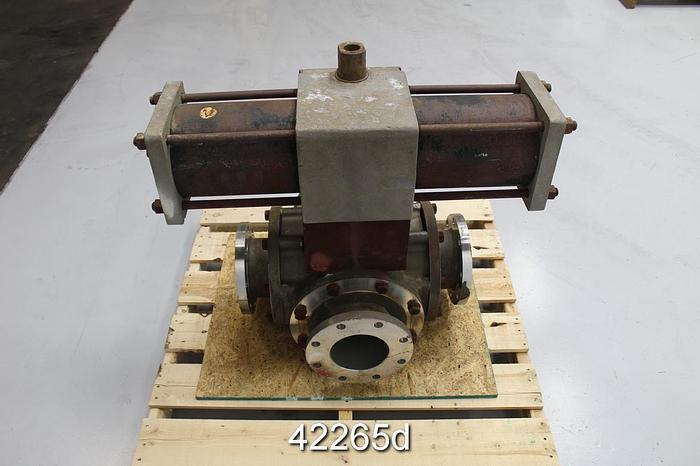 Used Contromatics Corporation 6" 4-way Air Operated V-Ball Valve #42265