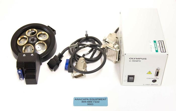 Used Olympus U-D5BDREM Microscope Turret 5 Position w/ U-REMPS2 Power Supply (9003)R