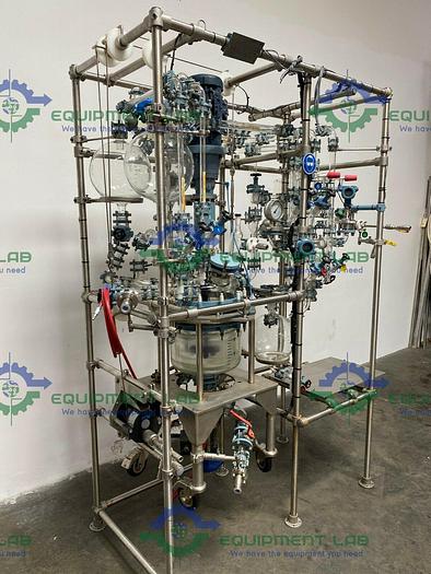 Used Buchiglasuster chemReactor GR 15 Liter Glass Bio-Reactor w/ Condensers & More