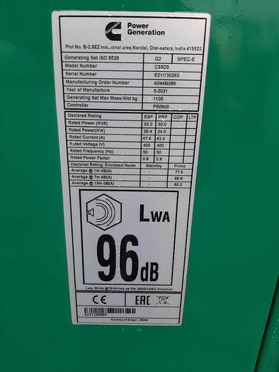 Used C33D5 Cummins Generator *Demo Model*