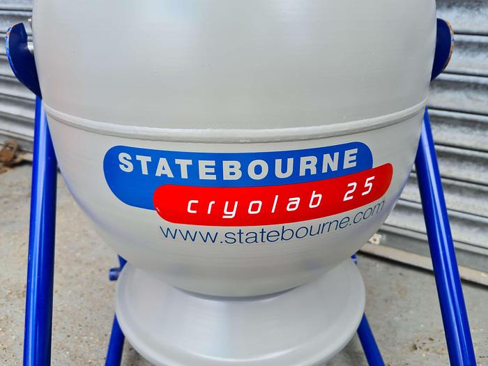 Used Statebourne Cryolab 25 Liquid Nitrogen Tank Dewar with pouring...