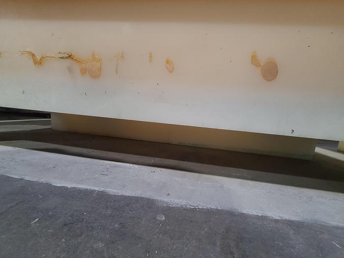 Used PVC Plastic Tank Double Wall with side and bottom support 70" x 28" x 29" Hot Liquid