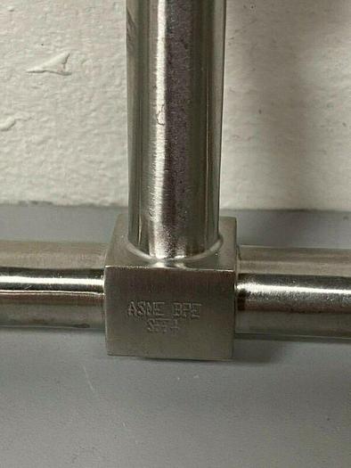 Used Lot of 2 - 4.5" Stainless Steel 3-way Pipe w/ 1/2" Sanitary Fittings