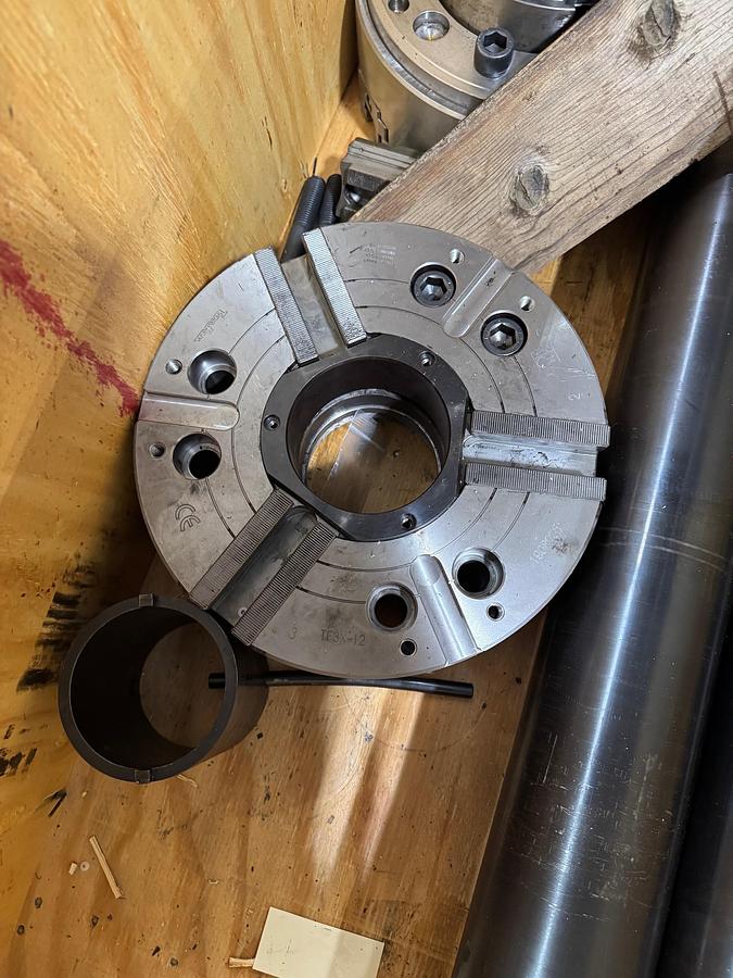 TonFou 12" 3 Jaw High Speed Wedge Type Through Hole Power Chuck TF3X-12A8