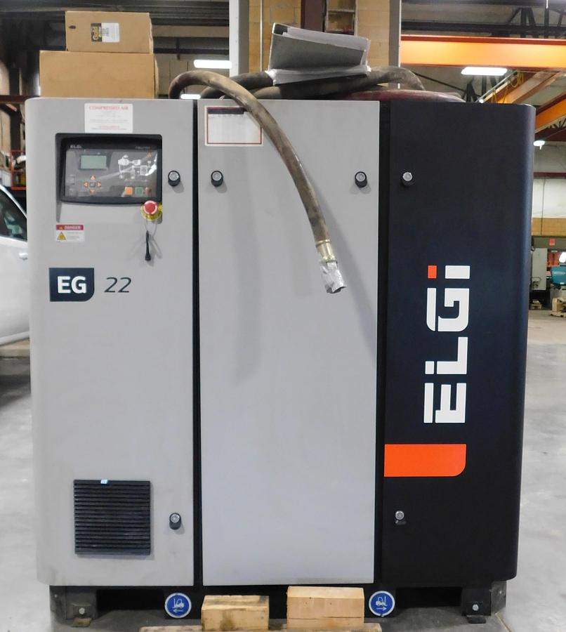 Used 2018 Elgi 30 HP Rotary Screw Air Compressor EG-22-125