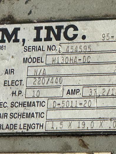 Used 1995 Hem 18" x 20" Horizontal Automatic Bandsaw H130HA-DC