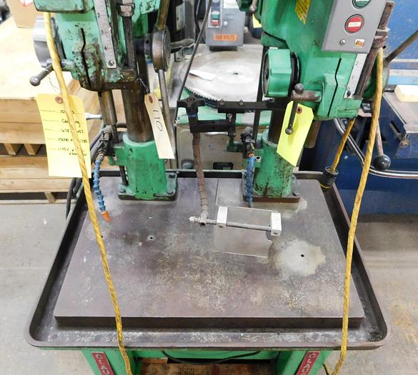 Used Clausing 2 Head Vertical Drill on Table Head 1:  1678    Head 2: 1657