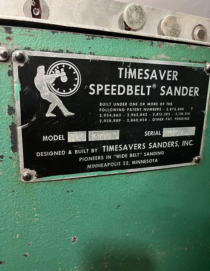 Used 1996 Timesaver 28" Wide Belt Sander Top 130VW