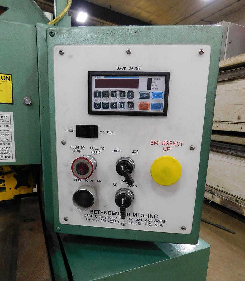 Used Betenbender 2' x 3/8 Hydraulic Shear 2-375