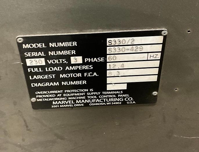 Used Marvel Spartan 12" x 18" Bandsaw S330/2