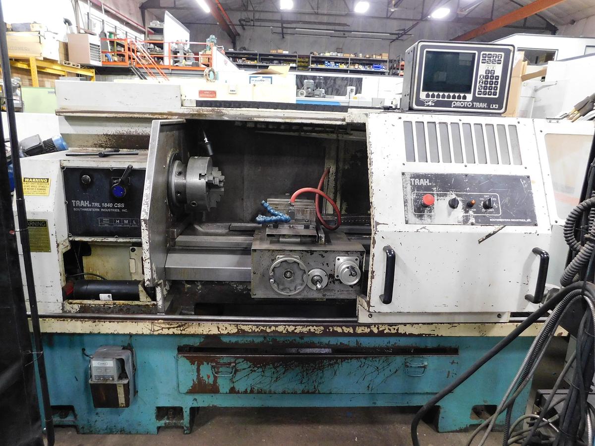 Used 1984 TRAK 18" x 40" Manual Teach Lathe 1840 CSS LX3