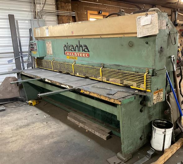 Used 1997 Piranha 10' x 1/4" Hydraulic Shear M 1/4-10
