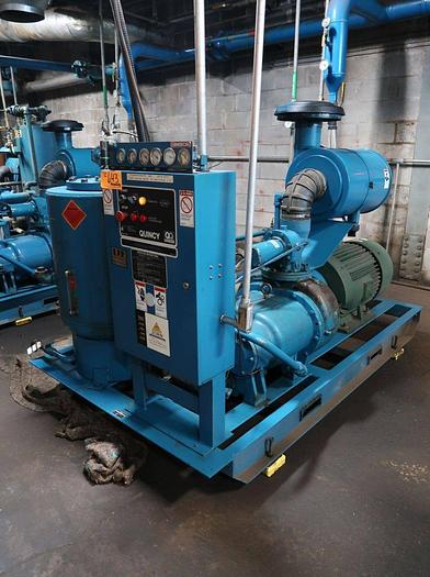 Used QUINCY 490 100 HP ROTARY SCREW AIR COMPRESSOR