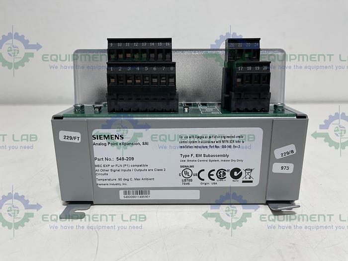 Siemens Apogee 549-209 Analog Point eXpansion Module, 8AI