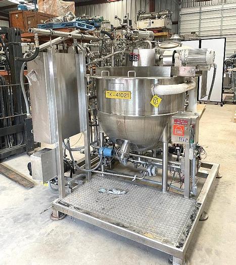 Used 125 GALLON LEE DOUBLE MOTION MIX KETTLE - S/S - JACKETED (#9948)