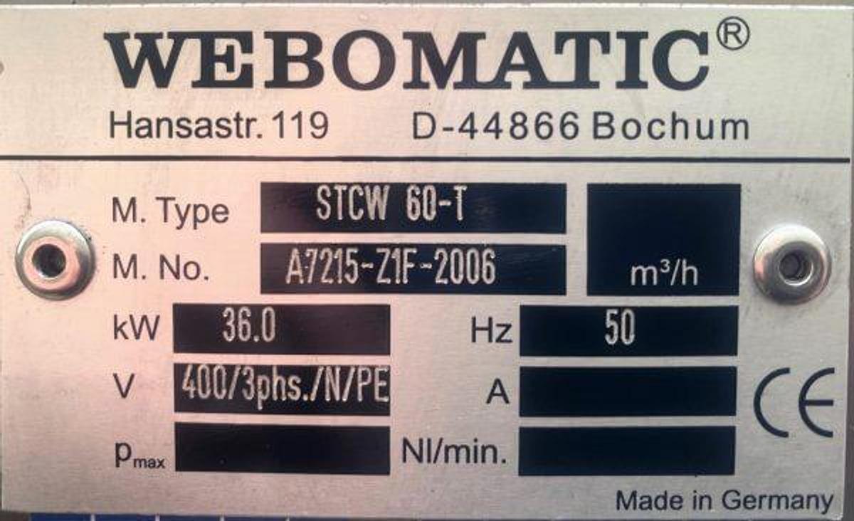 Used Webomatic STCW60-T Shrink Tunnel