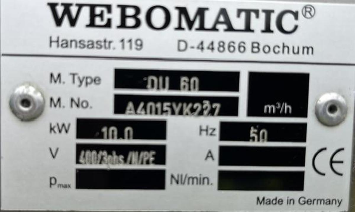 2016 Webomatic DU60 Dryer