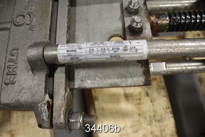 Used Tyco 6" Hand Operated Knife Gate Valve #34406