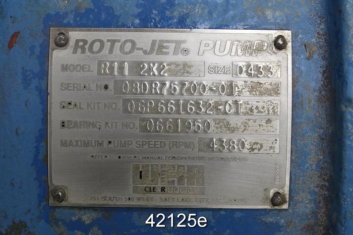Used Rotojet Pump R11 2x2, Iron Casing #42125