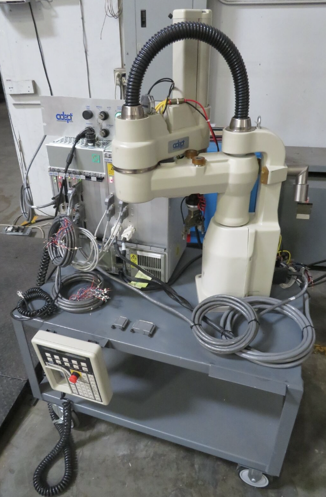 Used Adept 550 CL 10 SCARA Robot, MV-10 PA-4 Controller, Dual B+ Amp, Pendant