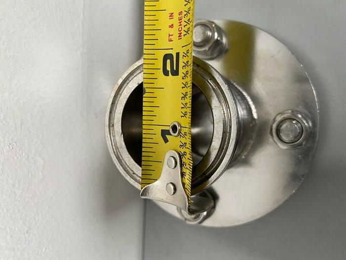 Used Stainless Steel 4" Flange w/ 1 1/2" Sanitary Fitting