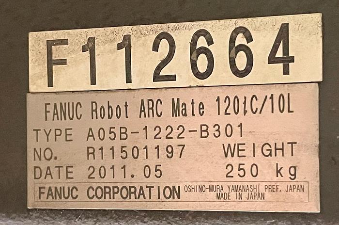 Used FANUC ARCMATE 120iC/10L MIG WELDING CELL WITH 2 AXIS 10' LONG DROP CENTER TRUNNION W/ROTARY CNC TABLE