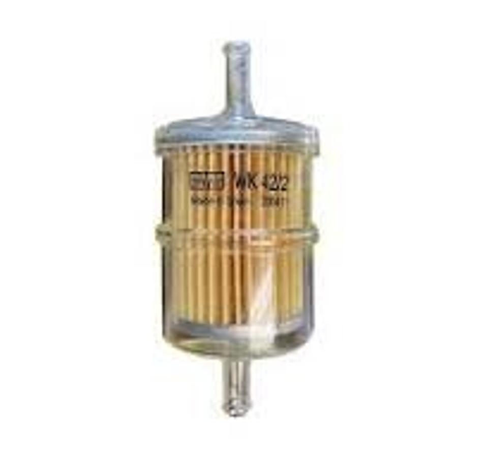 Filtro de combustible original (OEM) diseñado para tractores compactos y cortacéspedes de la marca Kioti