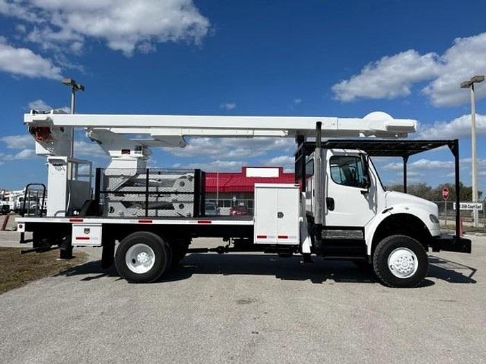 Used Lift-All 75ft Bucket Boom on 2008 Freightliner M2 106 4x4 Reg Cab Flatbed Truck - C84239