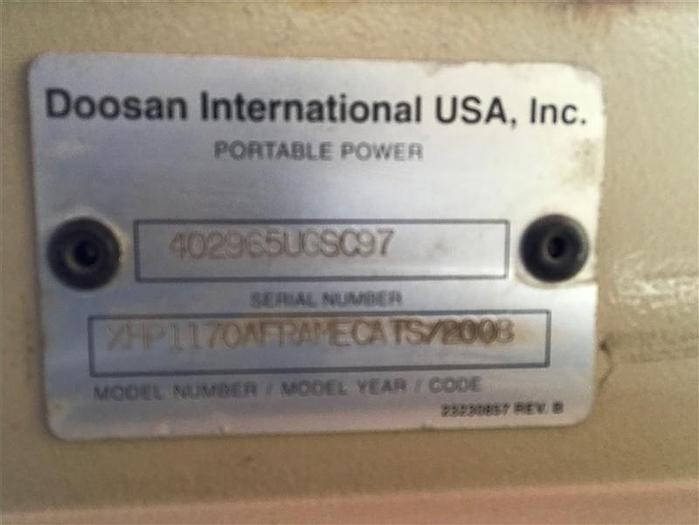 Used 2008 Ingersoll-Rand XHP1170 Air Compressor & Kubota 40KW GenSet