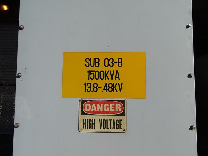 Used 1,500 KVA 13,000V SIEMENS-ALLIS SUBSTATION 480Y/277 VOLTS CU WINDING