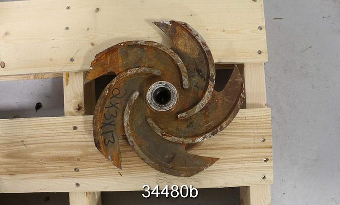 Used Goulds 3196 Impeller, 2x3x13, 5-Vane, 10.5" Diameter #34480