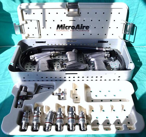 Used Zimmer MicroAire PowerMaster Pneumatic Set Saw, Drill, 7100 Attachments & Hose