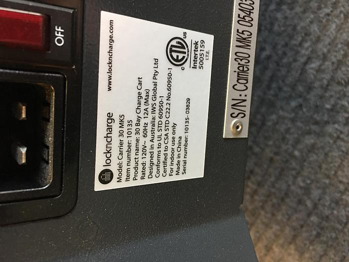 Used 2019 Carrier Lock-N-Charge MK5 30 Charging Carts